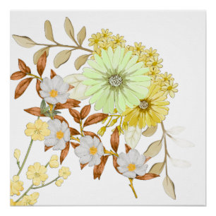 Blumen Ausmalen Kunst Design Florales Ausmalen Poster