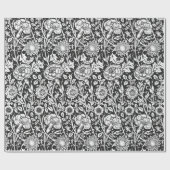 Blumen-B&W Packpapier (Flach)