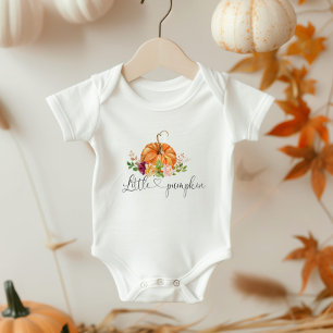 Blumen-Baby-Body mit Kürbis-Motiv Baby Strampler