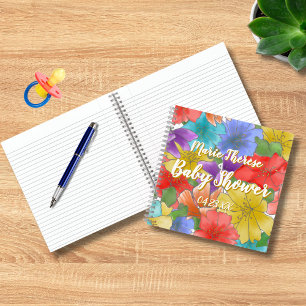 Blumen-Baby-Party-Spiral-Gästebuch Notizblock