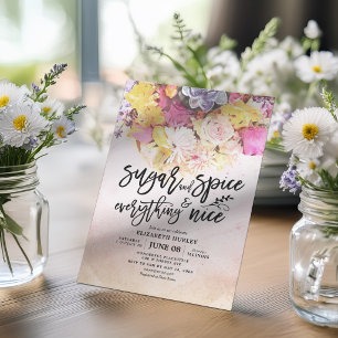 Blumen-Baby-Party Zucker & Gewürz & Alles Schöne Einladung