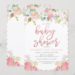 Blumen-Baby-Shower-Einladung Einladung