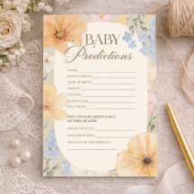 Blumen-Baby-Vorhersage-Spielkarte, Neutral Boho
