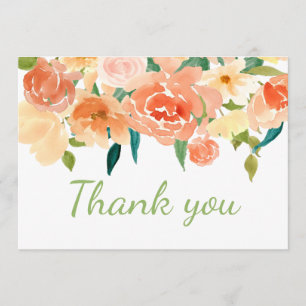Blumen Babyparty des Pfirsich-danken Ihnen Dankeskarte