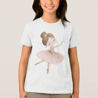 Blumen-Ballerina Aquarell Mädchen Rosa Tutu Blume Tri-Blend Shirt