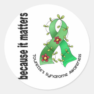 Blumen-Band 3 Tourettes Syndrom Runder Aufkleber