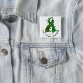 Blumen-Band LEBER-KREBS (SMARAGDgrün Band) Button (Beispiel)