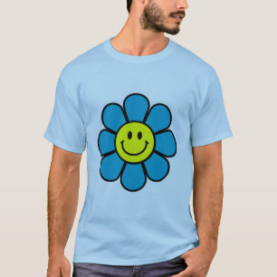 Blumen Basic T-Shirt (Blau)