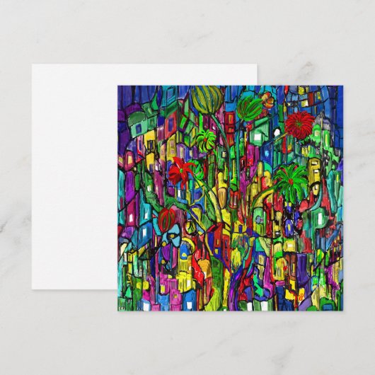 Blumen-Baum im Häusermeer. (Vorne/Hinten)