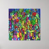 Blumen-Baum im Häusermeer. Leinwanddruck (Vorderseite)