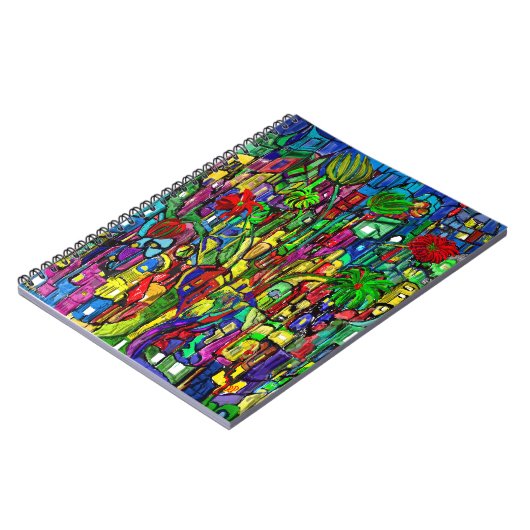 Blumen-Baum im Häusermeer. Notizblock (Linke Seite)