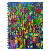 Blumen-Baum im Häusermeer. Notizblock (Vorderseite)