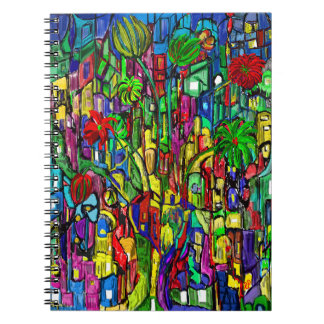 Blumen-Baum im Häusermeer. Notizblock