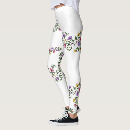 Blumen bedruckte Leggings (Links)
