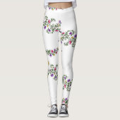 Blumen bedruckte Leggings (Vorderseite)