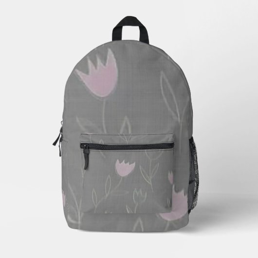 Blumen Bedruckter Rucksack (Vorderseite)