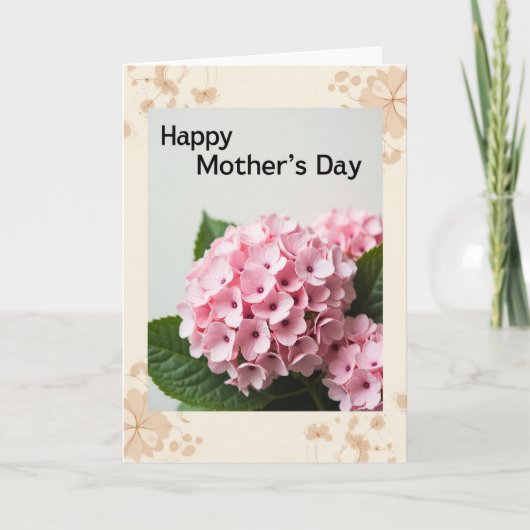 Blumen-Beige-Muttertags-Karte Karte (Vorderseite)