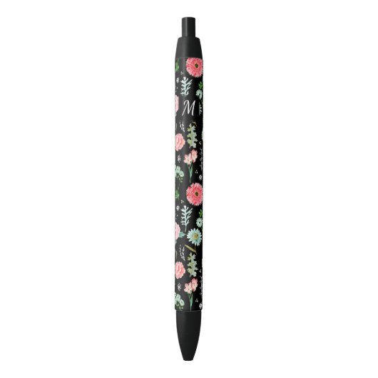 Blumen | Benutzerdefiniertes Monogramm | Stift (Vorderseite Vertikal)