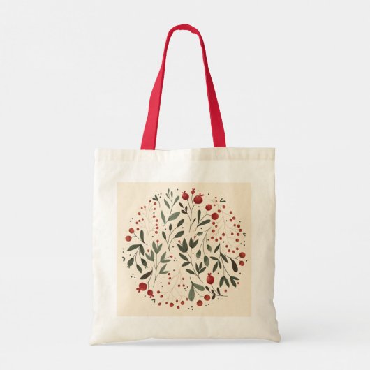 Blumen-Berry-Kreis-Design Tragetasche (Rückseite)