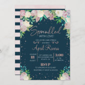 Blumen besprüht mit Liebe-Baby-Duschen-Einladung Einladung (Vorne/Hinten)