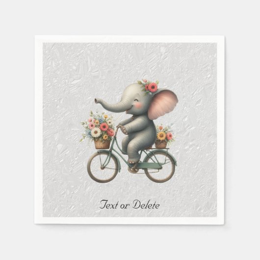 Blumen-Bicycle-Elefanten-Servietten Serviette (Vorderseite)