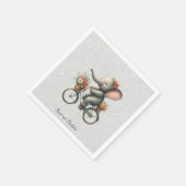 Blumen-Bicycle-Elefanten-Servietten Serviette (Ecke)