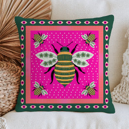 Blumen-Bienen-Illustrationen Eklektische Cottageco Kissen