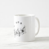Blumen-Bienen-Keramik-Tasse Kaffeetasse (VorderseiteRechts)