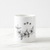 Blumen-Bienen-Keramik-Tasse Kaffeetasse (Mittel)