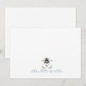 Blumen-Bienen-Skriptname Mitteilungskarte (Vorne/Hinten)