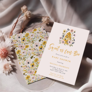 Blumen-Bienenstock Süß wie ein Bienchen-Baby-Party Einladung