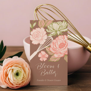 Blumen- & Blatt Elegante Linienkunst Backerei Schn Visitenkarte