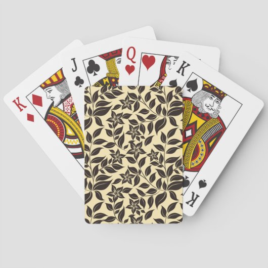 Blumen-Blatt-Muster-23756 Spielkarten (Rückseite)