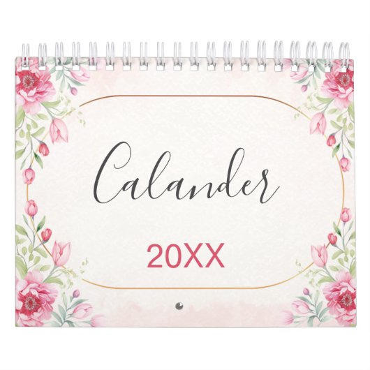Blumen, Blätter Gold Design Kalender (Titelbild)