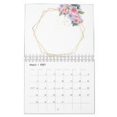 Blumen, Blätter Gold Design Kalender (Mär 2027)
