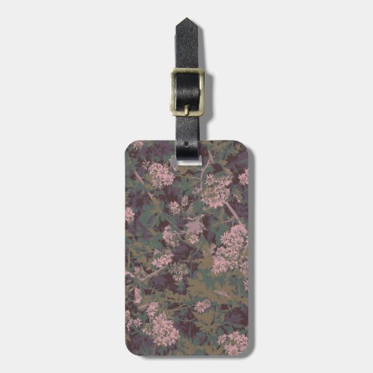 Blumen, Blätter und Tarnung Gepäckanhänger (Vorderseite vertikal)