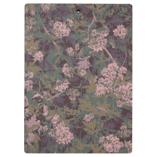 Blumen, Blätter und Tarnung Klemmbrett (Rückseite)