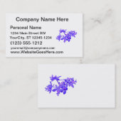 Blumen-Blau abgetönte Grundorchidee Visitenkarte (Vorne/Hinten)