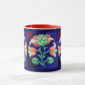 BLUMEN, blau pink grün Tasse (Zentrum)