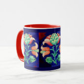 BLUMEN, blau pink grün Tasse (Vorderseite Links)