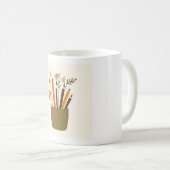 Blumen Bleistift Topf Ästhetischer Becher Kaffeetasse (VorderseiteRechts)