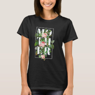 Blumen-Block-Mutter-Typografie-Shirt T-Shirt