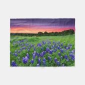 Blumen | Bluebonnets bei Sunset Texas Fleecedecke (Vorderseite (Horizontal))