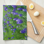 Blumen | Bluebonnets bei Sunset Texas Geschirrtuch (Viertel Falte)