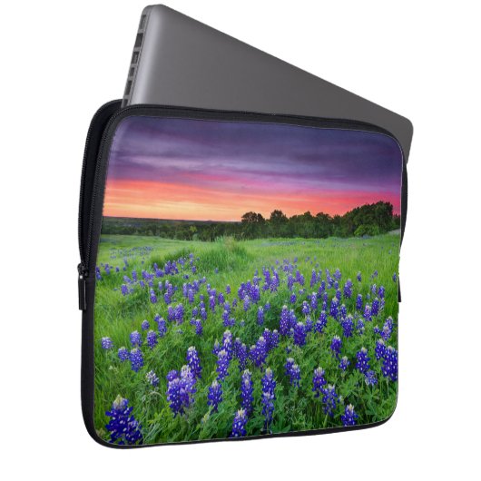 Blumen | Bluebonnets bei Sunset Texas Laptopschutzhülle (Vorne Rechts)