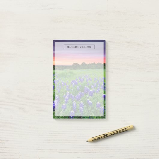 Blumen | Bluebonnets bei Sunset Texas Post-it Klebezettel (Auf Schreibtisch)