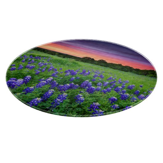 Blumen | Bluebonnets bei Sunset Texas Schneidebrett (Ecke)