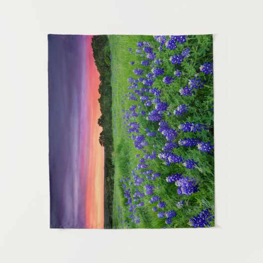 Blumen | Bluebonnets bei Sunset Texas Wandteppich (Vorderseite)