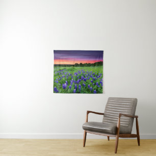 Blumen Bluebonnets bei Sunset Texas Wandteppich