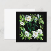 Blumen blühen schwarze Dankeskarten Dankeskarte (Vorne/Hinten)